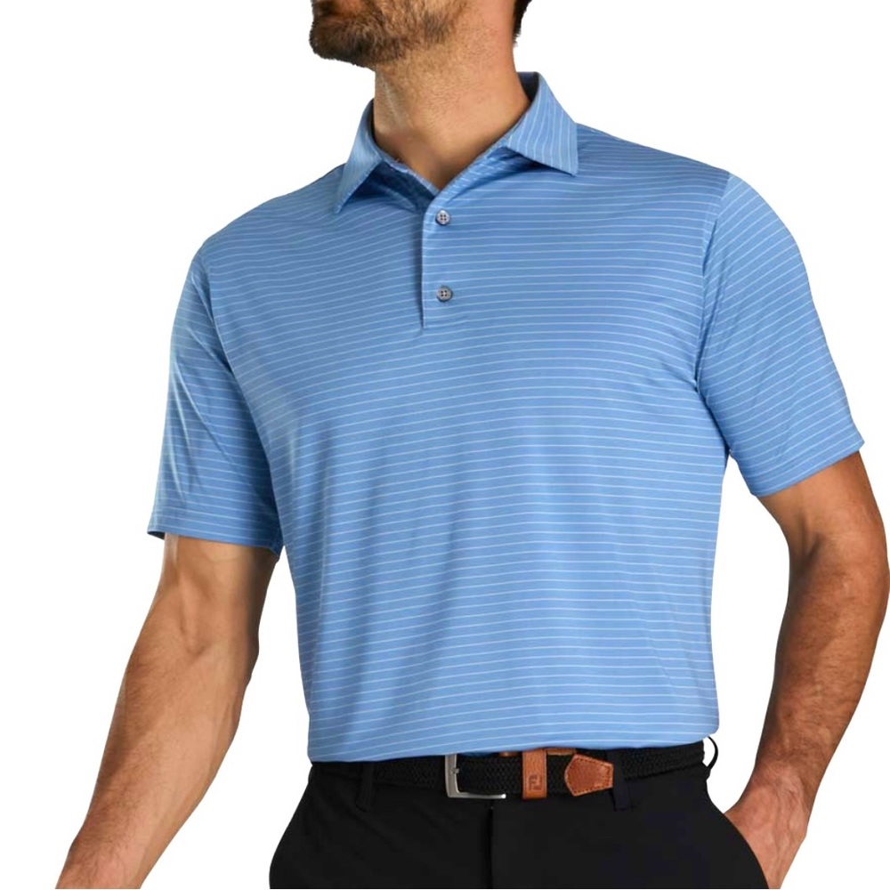 Footjoy ProDry Lisle Classic Pencil Stripe Golf Shirts - FJ Tour Logo XXL